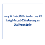 Among 200 People 56 percent like Strawberry Jam 44 percent like Apple Jam and 40 percent like Raspberry Jam GMAT Problem Solving